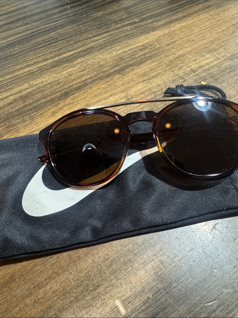 Nike Men’s Tortoise Shell Sunglasses with Dark Brown Lenses